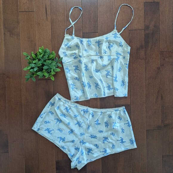 Vintage Other - CUPID ANGELS VINTAGE SATIN SLEEP LOUNGE SET